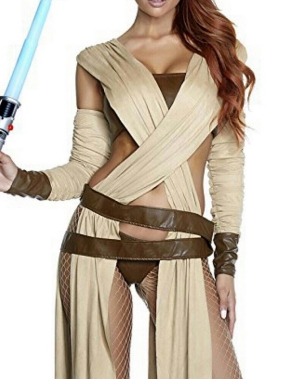 Forplay Beige and Brown Jedi Woman Star Wars Rey Costume